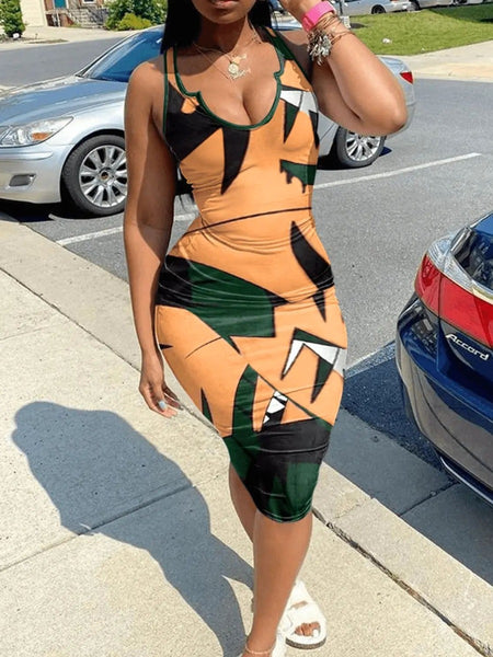 Tie-dye Bodycon Cami Dress AT9046