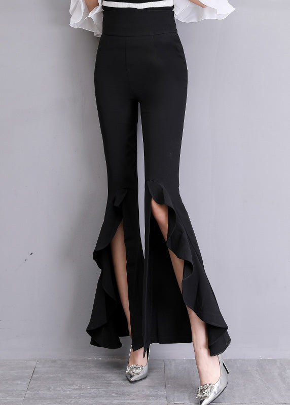 Black High Waist Bell Bottomed Trousers Summer LY0163