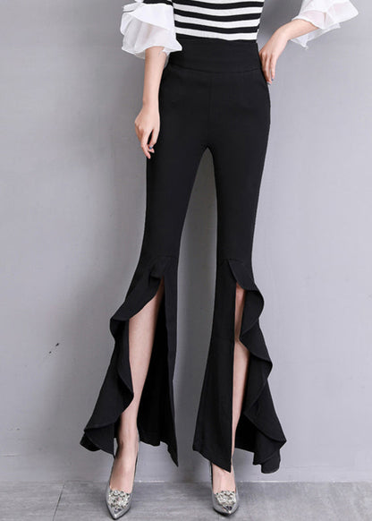 Black High Waist Bell Bottomed Trousers Summer LY0163