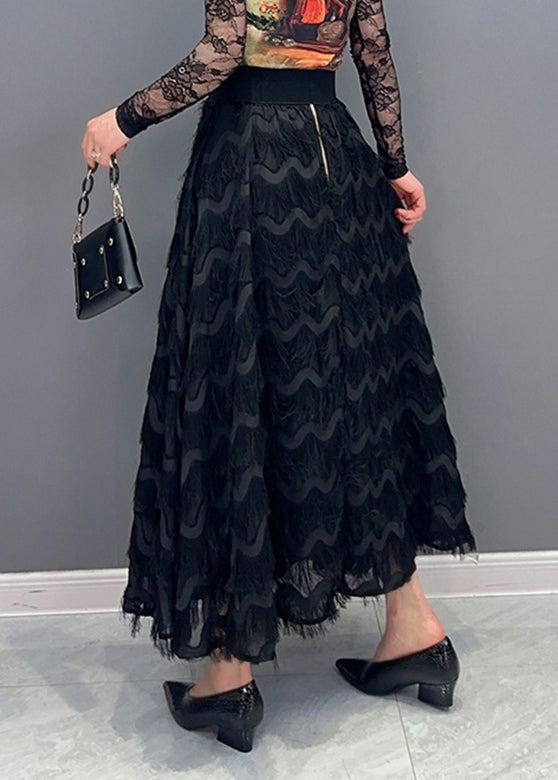 Black High Waist Maxi Skirt Spring