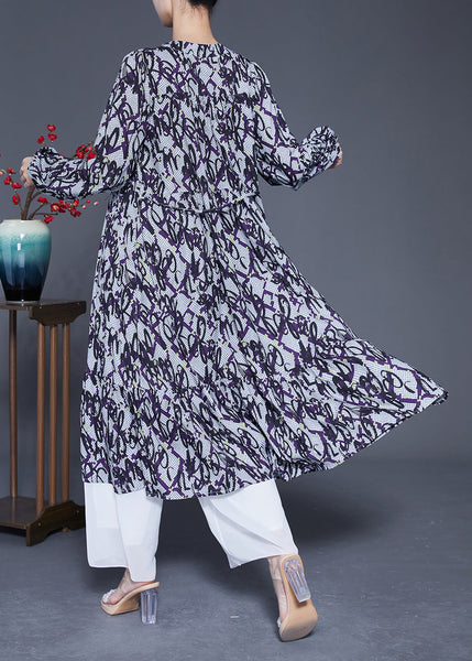 Bohemian Lace Up Patchwork Print Silk A Line Dress Spring LY1842