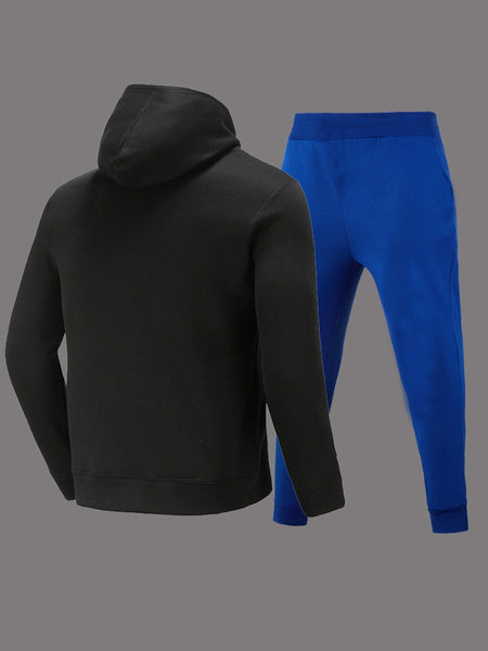 Teddy Bear Letter Print Kangaroo Pocket Tracksuit Set BO2116