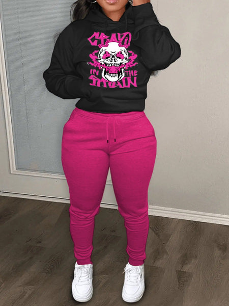 Teddy Bear Letter Print Kangaroo Pocket Tracksuit Set BO2116