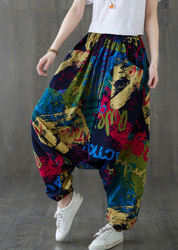 Casual Red Print Tie Waist Wide Leg Pants TQ1038