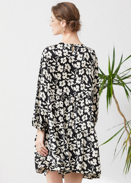 Chic Black Oversized Patchwork Fake Two Piece Dress Spring LY0287