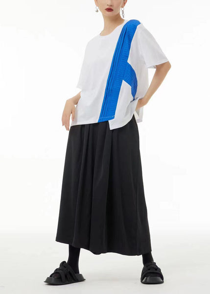 Chic Colorblock Asymmetrical Patchwork Cotton Tanks Summer LC0133