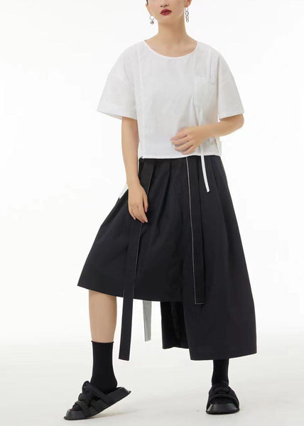 Chic White O-Neck Oversized Cotton Tank Tops Summer LC0109