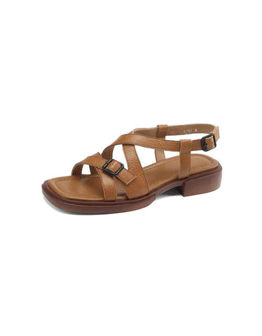 Comfortable Cross Straps Flat Sandals Slingback Ada Fashion