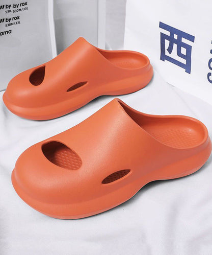 Comfy Orange Hollow Out Slippers Shoes For Women LY0158