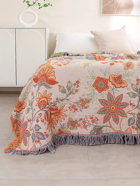 Cotton Queen Blanket 100% Cotton Bedcover Sofa Blanket Ada Fashion