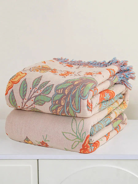 Cotton Queen Blanket 100% Cotton Bedcover Sofa Blanket Ada Fashion