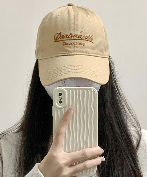 Cute Khaki Graphic Embroideried Cotton Baseball Cap Hat LY501