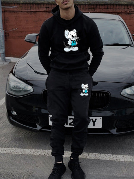 Men Cartoon Print Kangaroo Pocket Tracksuit Set BO50115 Furdela