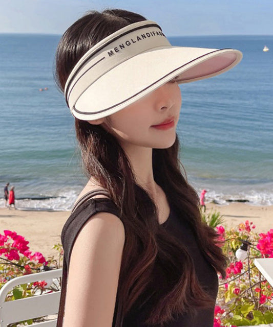 DIY Beige Graphic Patchwork Floppy Sun Hat LY511