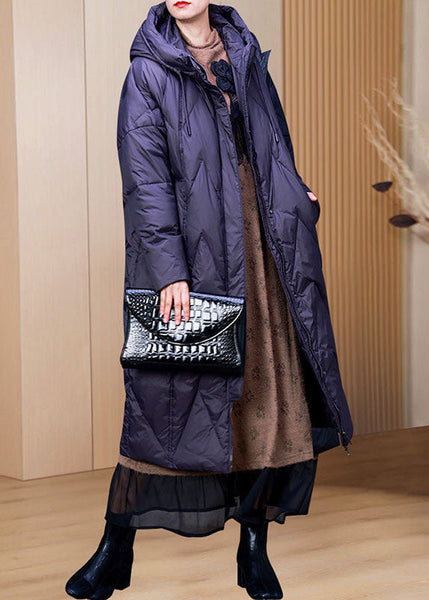 DIY Khaki Hooded Drawstring Oversized Duck Down Down Coat Winter AC2047