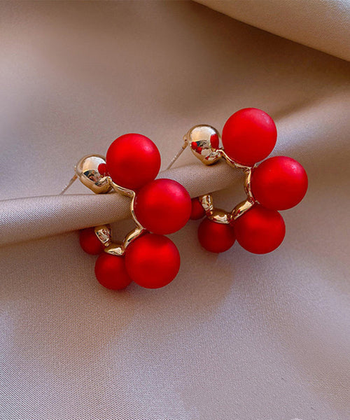 DIY White Sterling Silver Overgild Pearl Hoop Earrings LY1798