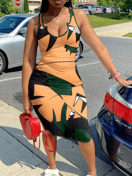 Tie-dye Bodycon Cami Dress AT9046