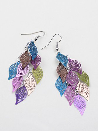 Womens Leaf Copper Colorful Earring MMi28