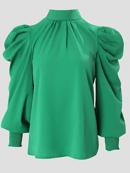 Turtleneck Ruffle Design Blouse BO305
