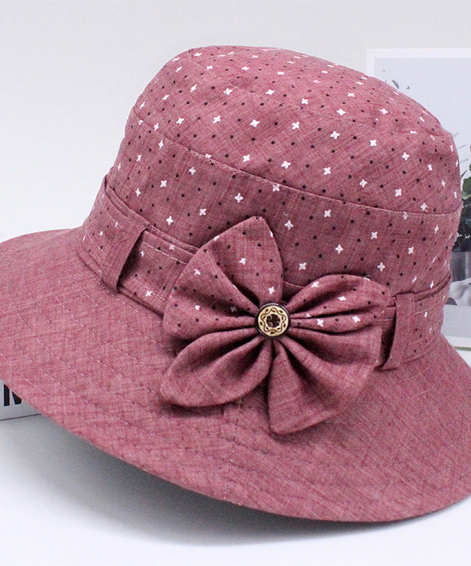 Fashion Blue Print Patchwork Bow Bucket Hat FA198