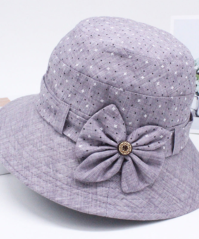 Fashion Blue Print Patchwork Bow Bucket Hat FA198