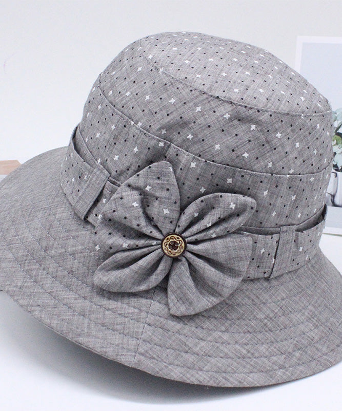 Fashion Blue Print Patchwork Bow Bucket Hat FA198