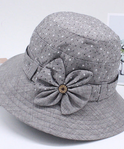 Fashion Blue Print Patchwork Bow Bucket Hat FA198