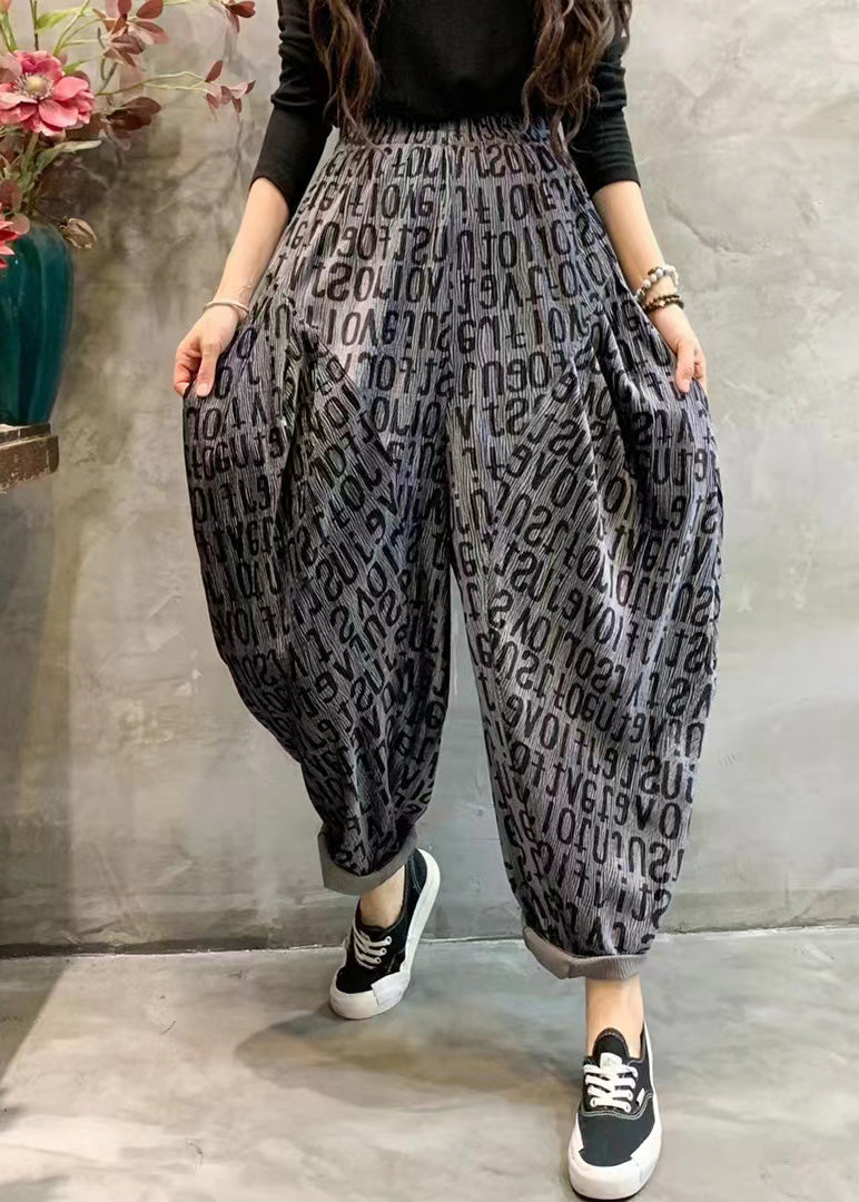 Fashion Leopard Print Draping High Waist Wide Leg Pants TQ1060