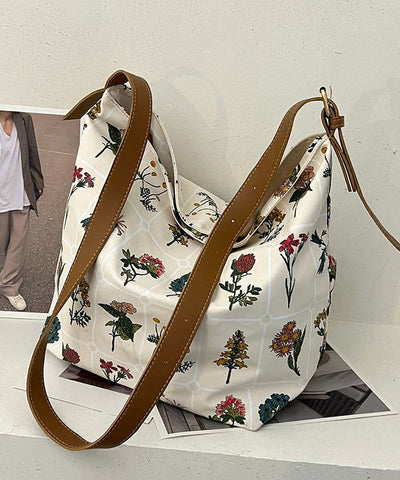 Fashion White Print High-capacity Canvas Messenger Bag LY1791