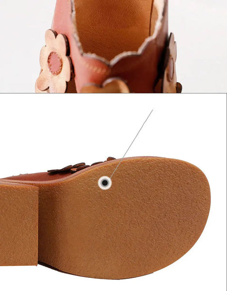 Flowers Decor Handmade Retro Platform Sandals Ada Fashion