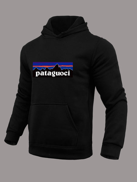 Men Letter Print Kangaroo Pocket Hoodie AT9045