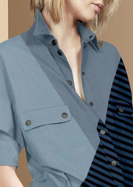 French Colorblock Asymmetrical Patchwork Print Cotton Maxi Dress Spring LY0286