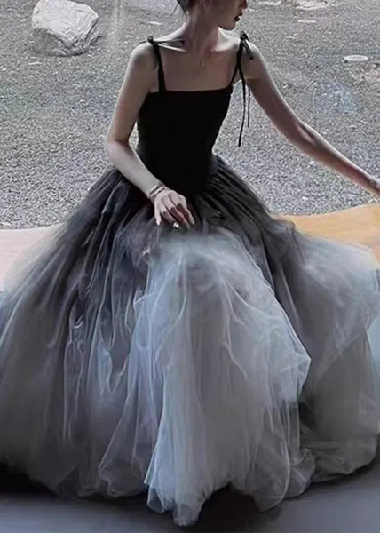 Gradient Color Wrinkled Strap Dress 2023 New Original Design Ada Fashion