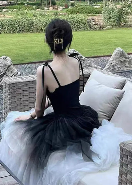 Gradient Color Wrinkled Strap Dress 2023 New Original Design Ada Fashion