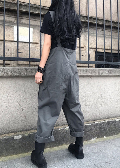 Grey Slash Neck Cozy Solid Jumpsuits TY1056