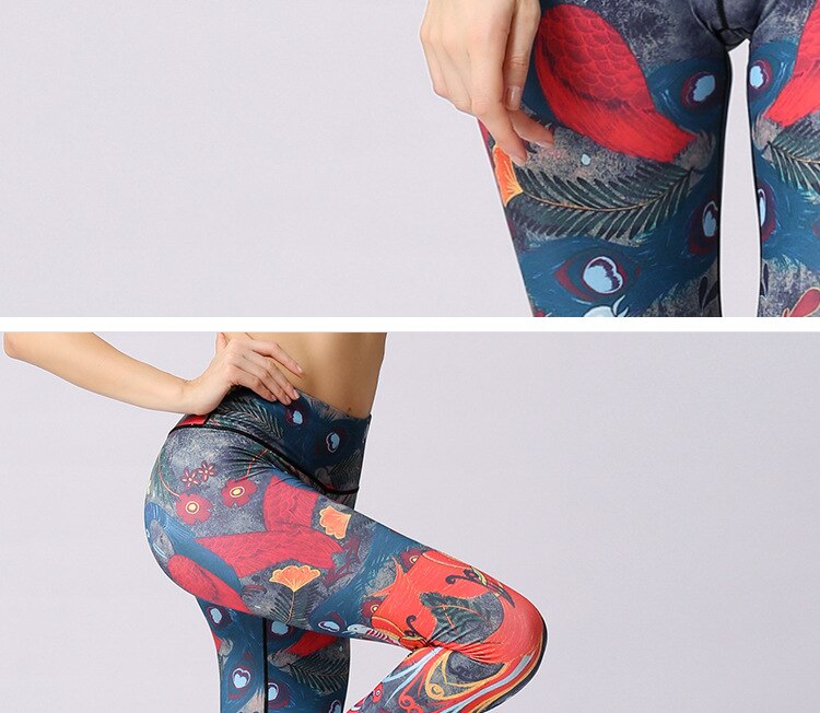 Flower Print Seamless Training Yoga Pants F911 - Furdela Wholesale