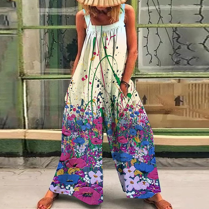 Fashion Vintage Overall Straps Jumpsuit Trousers