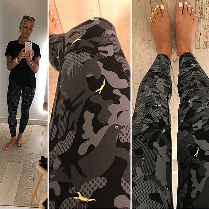 Gym Leggings Camouflage Printed Yoga Pants DE132 - Furdela Wholesale