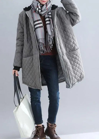 Hooded Pockets Patchwork Coat Ada Fashion