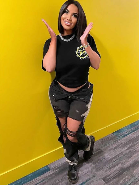 Anti Social Social Club Letter Print T-shirt AR5013