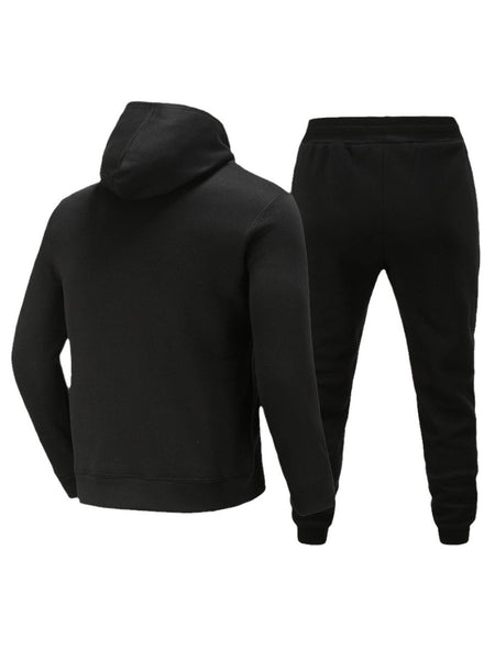 Men Skull Head Print Kangaroo Pocket Tracksuit Set AR7020