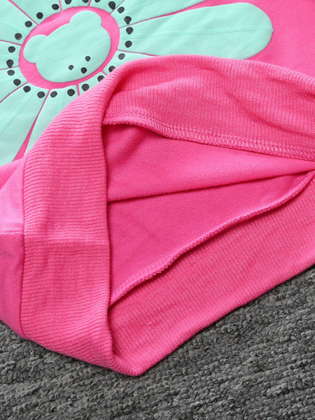 COTTON Girl Floral Decor Pocket Design Pants Set AR5047