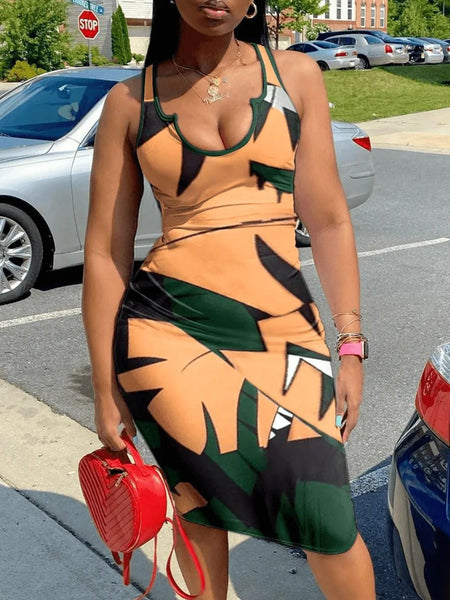 Tie-dye Bodycon Cami Dress AT9046