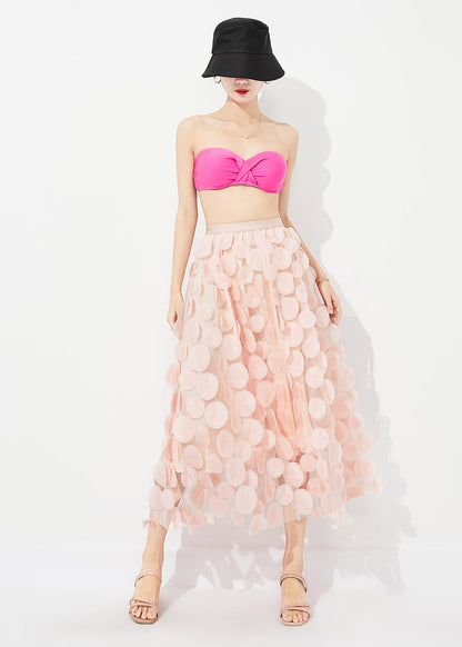 Light Pink Tulle A Line Skirt Oversized Summer LY0888