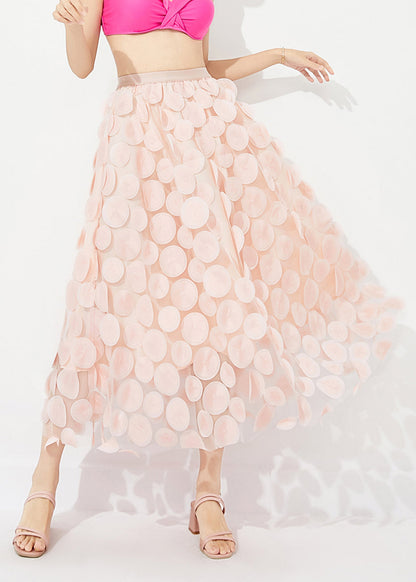 Light Pink Tulle A Line Skirt Oversized Summer LY0888