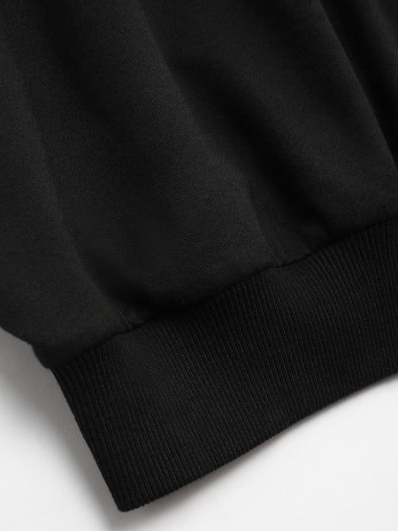 Drawstring Pattern Kangaroo Pocket Print Loose Hoodie AT9019