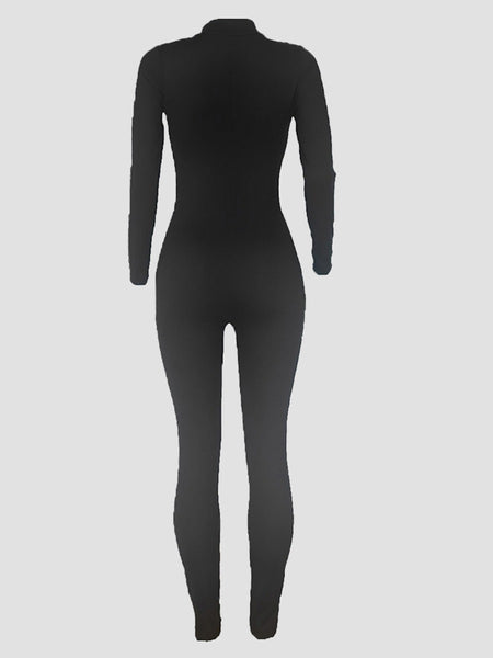 Plus Size Star Letter Print Skinny Jumpsuit BO215