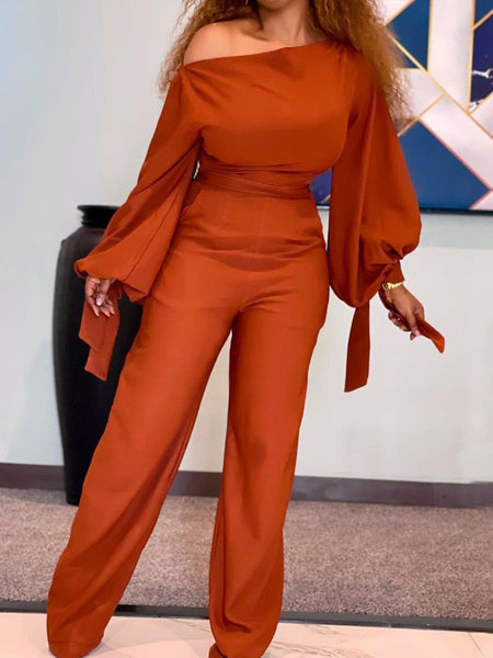 One Shoulder Bandage Design Wide Leg Jumpsuit BO5047 Furdela