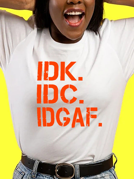 Round Neck Letter Print T-shirt AR503