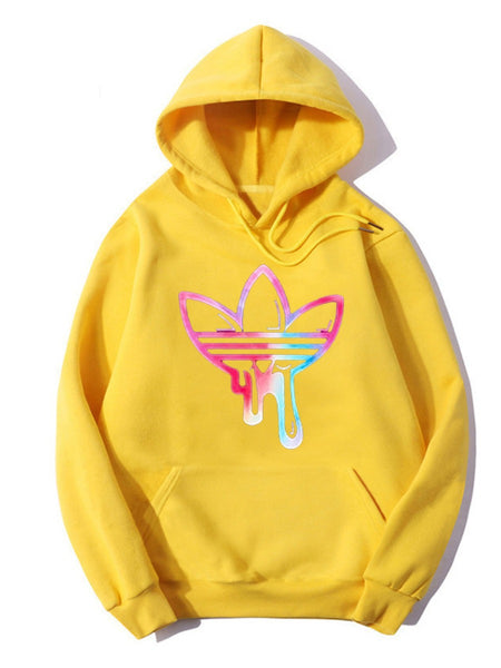 Plus Size Kangaroo Pocket Print Hoodie AR3085